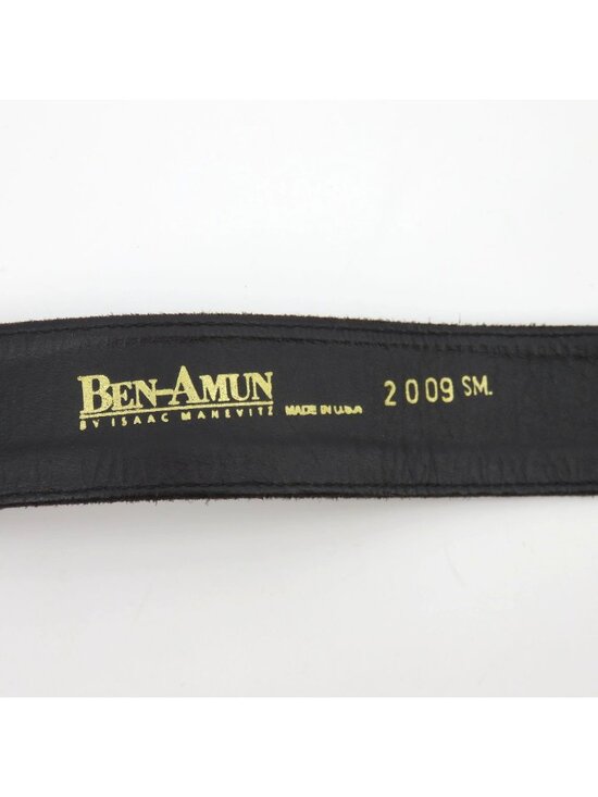 Ben Amun Women Small Brown Suede Leather Silver Metal Cameo Belt Isaac Manevitz main image 5